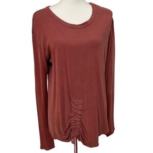 Wilt Drawstring Tie Front Top Burnt Coral Size Medium NEW WITH TAGS